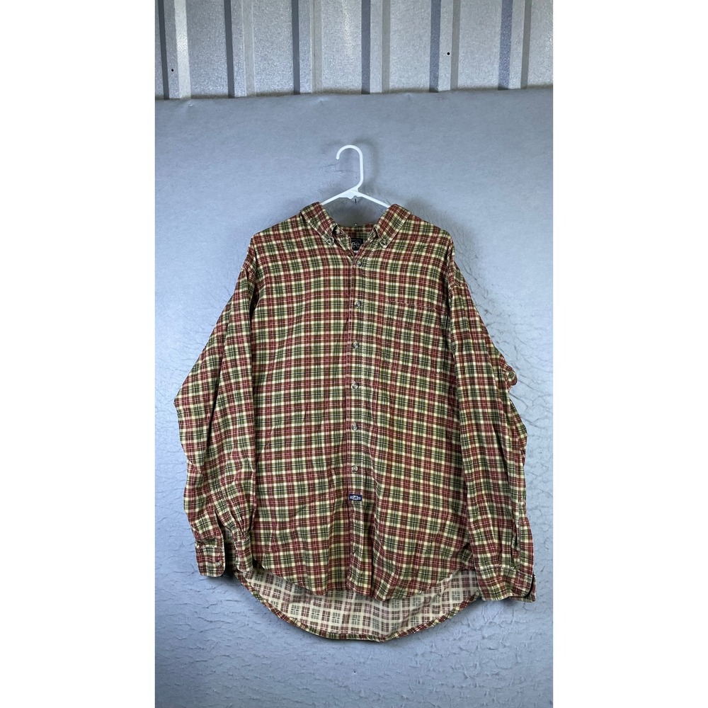 Lee Corduroy Button Down Shirt Mens XL Multi Color Excellent Plaid Long Sleeve